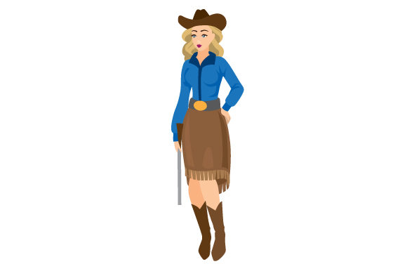 Adult Cute Cowgirl Cowgirl Plik rękodzieła do wycinania Przez Creative Fabrica Crafts