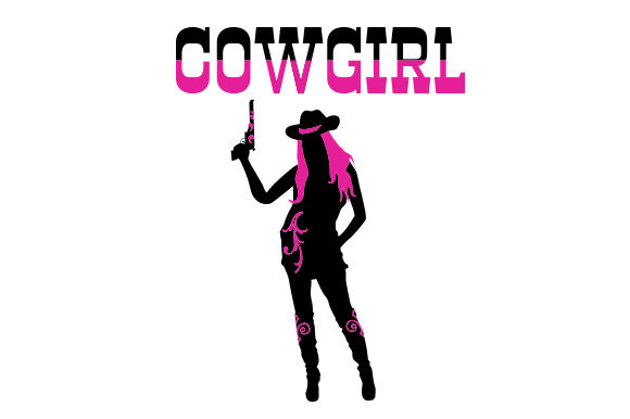Cowgirl Silhouette with Pink Hair Cowgirl Craft Cut File By Creative Fabrica Crafts