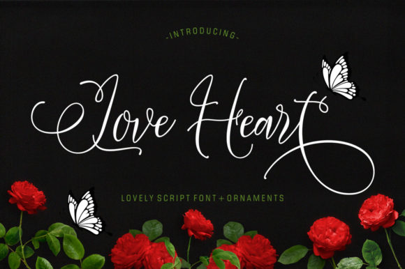 Love Heart Skript-Schriftarten Schriftart Von Samrenal