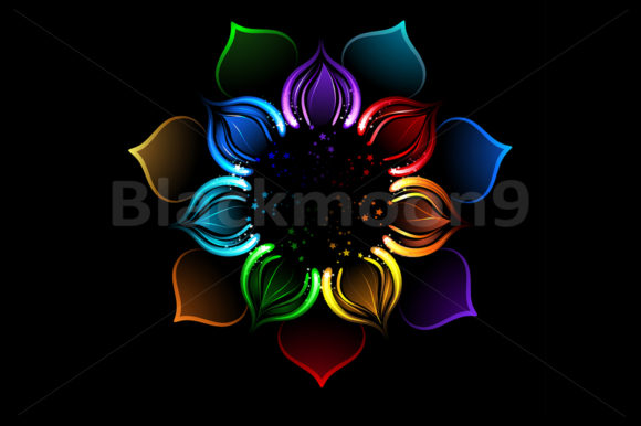 Rainbow Lotus Graphic Illustrations By Blackmoon9
