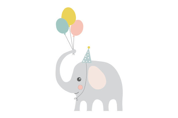 Elephant with Balloons Animals Craft Cut File By Creative Fabrica Crafts