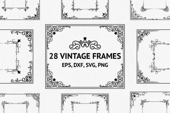 28 Vintage Ornate Frames Graphic Illustrations By Kirill's Workshop
