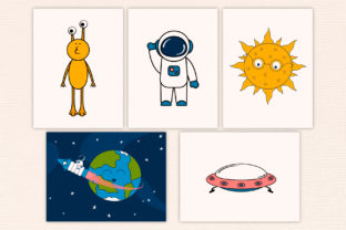 Cute Space Collection Gráfico Ilustrações para Impressão Por Kirill's Workshop 7