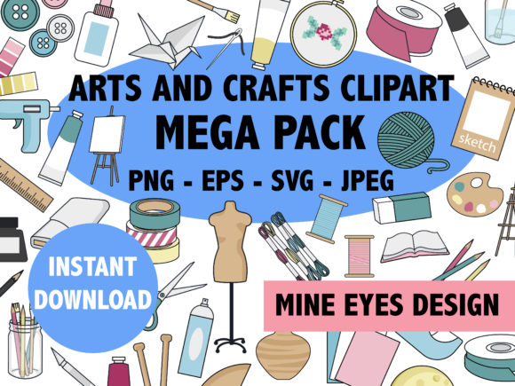 Arts and Crafts Mega Pack Gráfico Ícones Por Mine Eyes Design