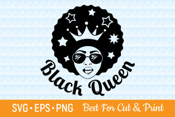 Black Queen Afro Woman Africa Curly Hair  Graphic Crafts By OlimpDesign