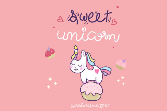 Sweet Unicorn Czcionki Skryptowe Czcionka Przez vividdiy8