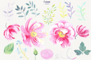 Watercolor Wild Roses Clip Art Grafik Druckbare Illustrationen Von evgenia_art_art 2