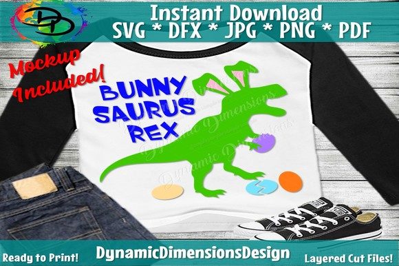 Bunny Saurus Rex Graphic T-shirt Designs By Dynamic Dimensions