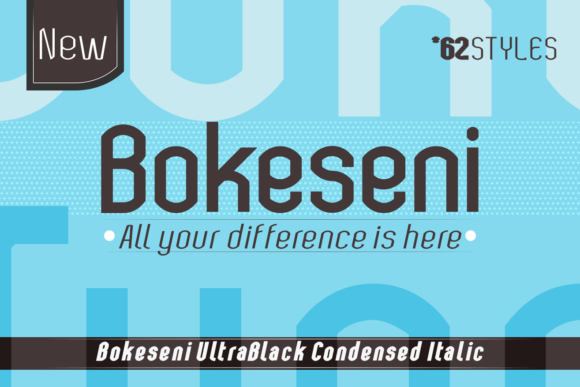 Bokeseni UltraBlack Condensed Italic Sans Serif Font By audrykitoko