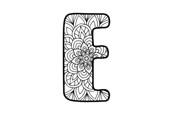 Mandala Alphabet - E Designs & Drawings Craft Cut File By Creative Fabrica Crafts