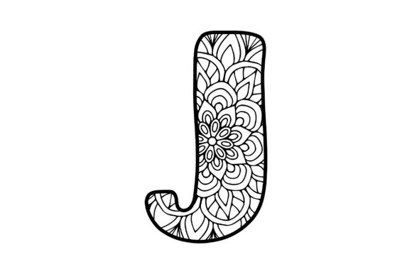 Mandala Alphabet - J Designs & Drawings Craft Cut File By Creative Fabrica Crafts