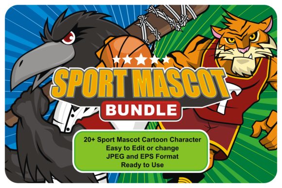 Cartoon Sport Mascot Bundle Graphic Illustrations By azkaryzki