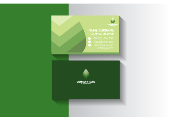 Green Leaf Business Card Design Template Graphic Print Templates By sartstudio