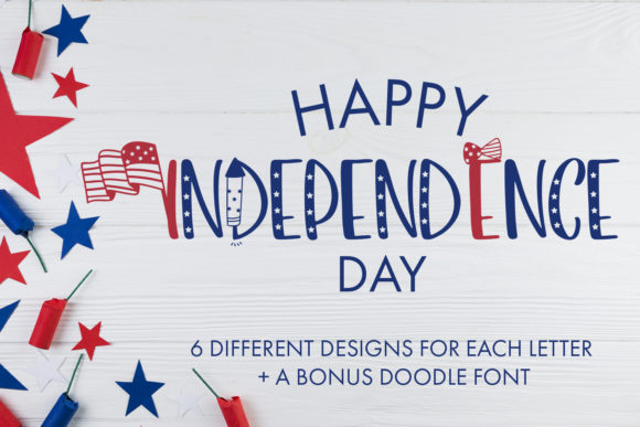 Happy Independence Day Display Font By freelingdesignhouse
