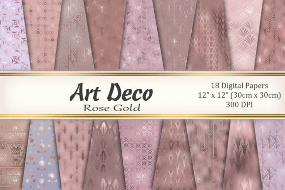 Art Deco - Rose Gold Graphic Textures By Tara Artisan