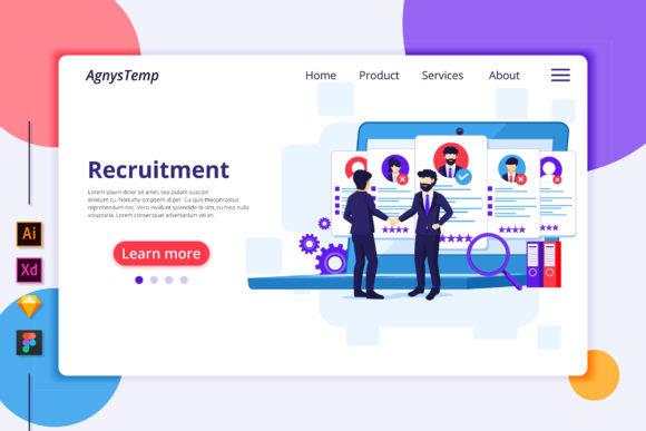 Recruitment Landing Page Illustration Graphic Landing Page Templates By agnyhasyastudio
