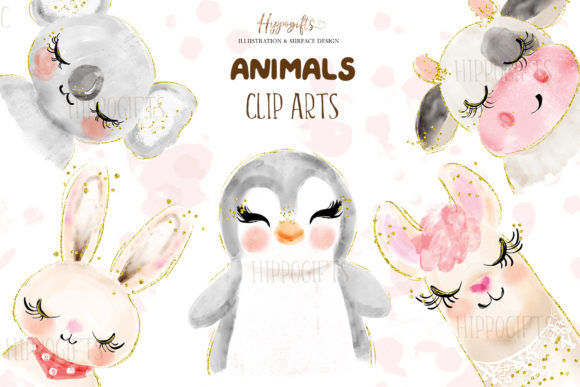 Watercolor Animals Illustration Graphic Illustrations By The Happy Gift Art