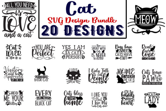 Cat Bundle Graphic Crafts By Nancy Badillo