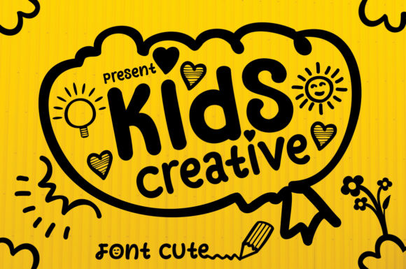 Kids Creative Dingbats Font By aneukmuda190