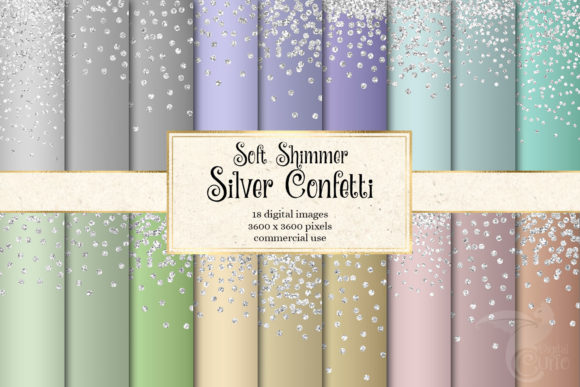 Soft Shimmer Silver Confetti Textures Graphic Textures By Digital Curio