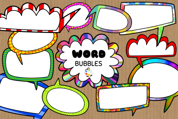 Funky Comic Word Bubble Clipart Set Graphic Crafts By Prawny