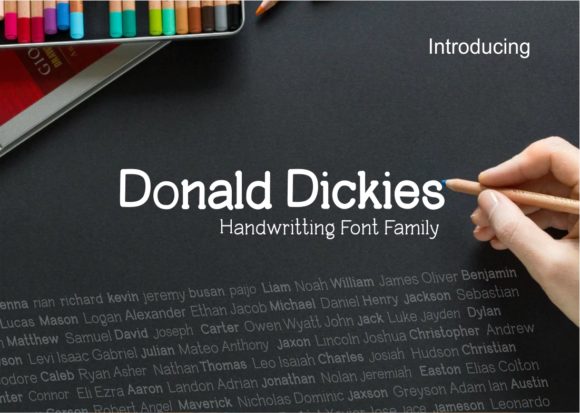 Donald Dickies Script Fonts Font Door adevio27