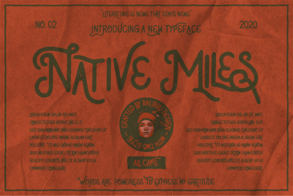 Native Miles Display Font By Balibilly Design