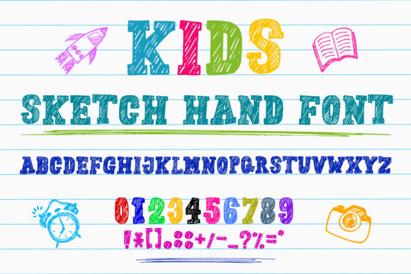 Kids Sketch Hand Script & Handwritten Font By OWPictures