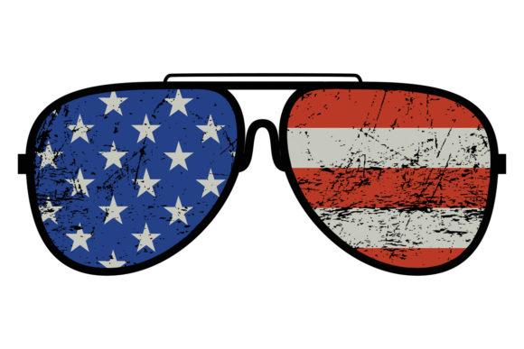 American Flag Sunglasses 4th of July Graphic Illustrations By SunandMoon