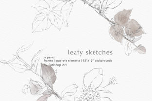 Leafy Sketches in Pencil Graphics Graphic Illustrations By Patishop Art 6