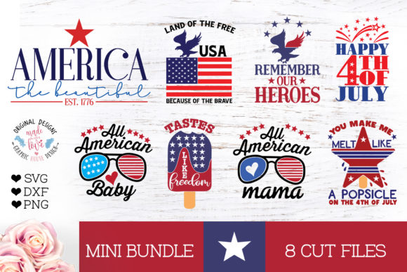America Patriotic - 4th of July Mini Bundle Graphic Crafts By GraphicHouseDesign