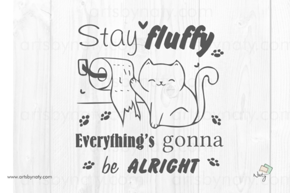 Funny Cat in the Bathroom Quote Clipart Graphic Illustrations By artsbynaty