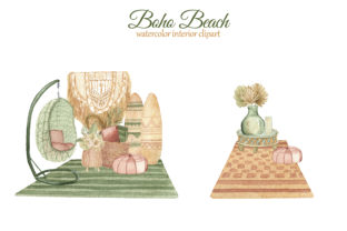 Boho Beach House Clipart Graphic Illustrations By s.yanyeva 6