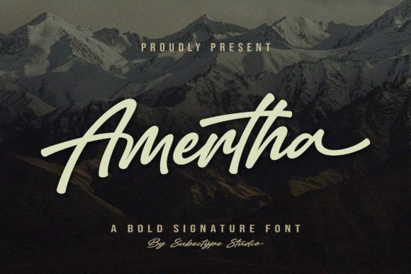 Amertha Script & Handwritten Font By Subectype