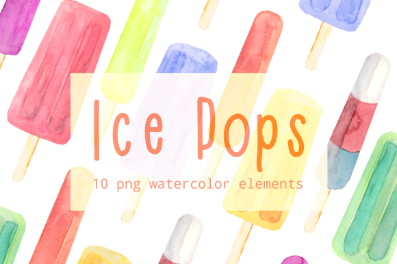 Ice Pops Summer Watercolor Clipart Set Graphic Illustrations By roselocket