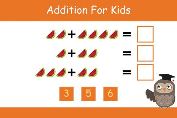 Math for Kids Addition Kindergarten 17 Graphic K By studioisamu