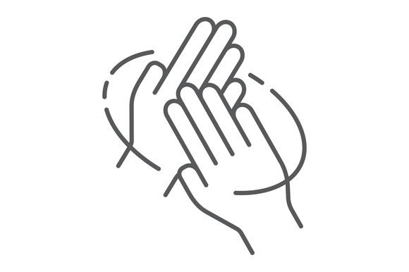 Rub Hands Palm to Palm Thin Line Icon Illustration Icônes Par Fox Design