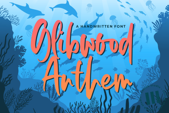 Glibwood Anthem Skript-Schriftarten Schriftart Von colllabstudio
