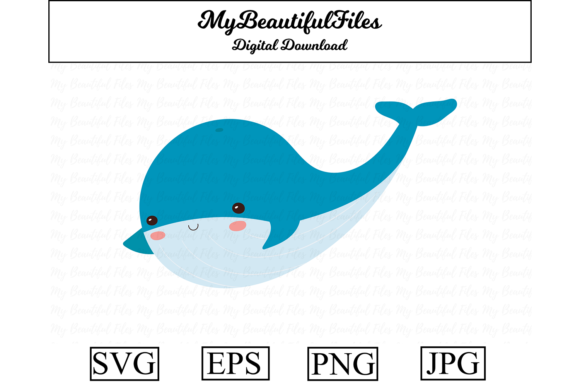 Whale Clipart Design Graphic Illustrations By MyBeautifulFiles