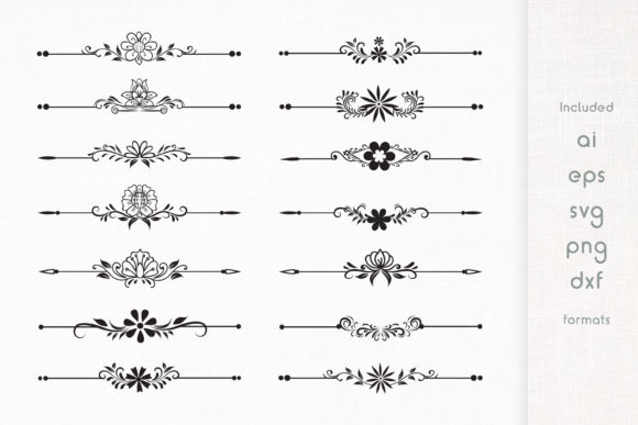 Handmade Floral Dividers Set Graphic Illustrations By Dasagani