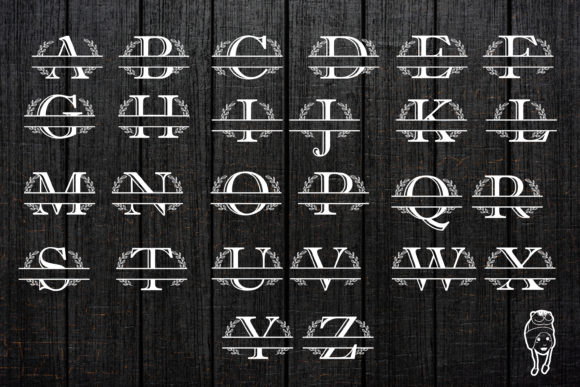Split Letter Alphabet Monogram Graphic Print Templates By dadan_pm