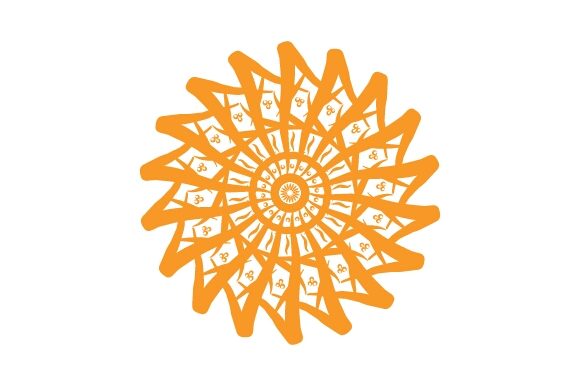 Unique Orange Mandala Graphic Crafts By Intype Studio