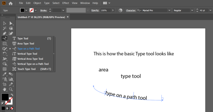 Comment utiliser l'outil Type sur Illustrator