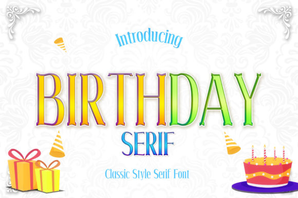 Birthday Serif Font By numnim