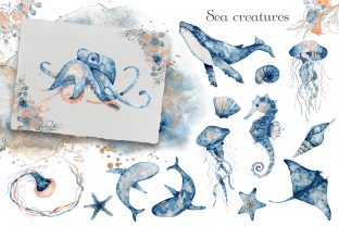 Underwater Watercolor Collection Graphic Illustrations By EvgeniiasArt 2