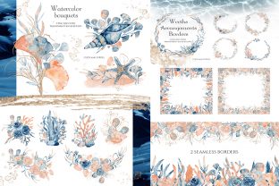 Underwater Watercolor Collection Graphic Illustrations By EvgeniiasArt 4