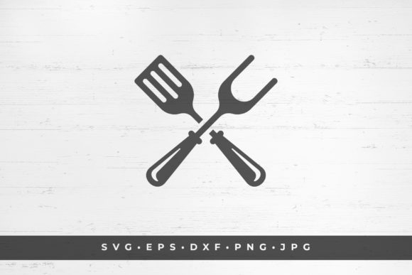 Crossed Fork and Spatula Grill Graphic Illustrations By vasyako1984