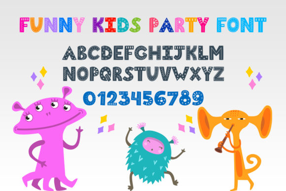 Funny Kids Party Czcionki do Wyświetlania Czcionka Przez OWPictures