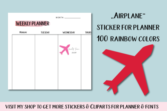100 Airplane Clipart, Plane Clipart Gráfico Objetos Gráficos de Alta Calidad Por Aneta Design 