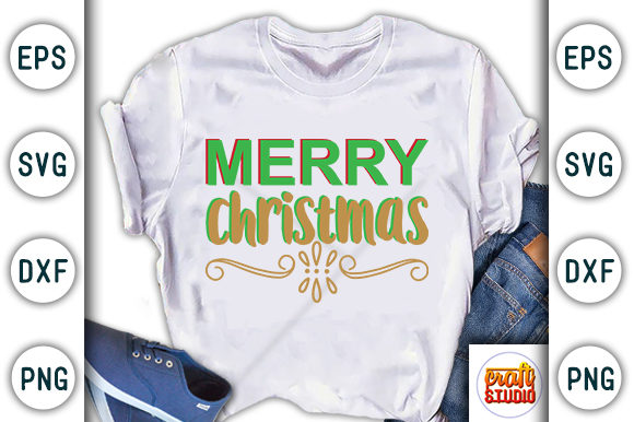 Christmas Quote Design, Merry Christmas Graphic T-shirt Designs By CraftStudio